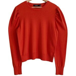 LAUREN RALPH LAUREN Modal Blend Soft Preppy Lightweight Puff Sleeve Sweater XL